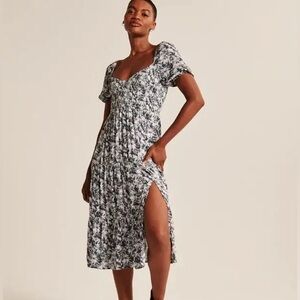 Abercrombie Short-Sleeve Smocked Midi Dress